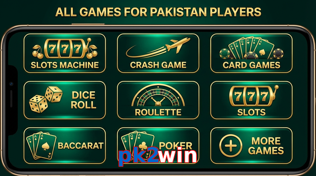 Main screen of Pk2win games page for PK players